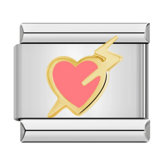 PINK HEART LINK CHARM